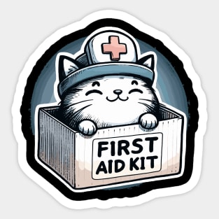 First Aid Kit Cute Cat Sticker